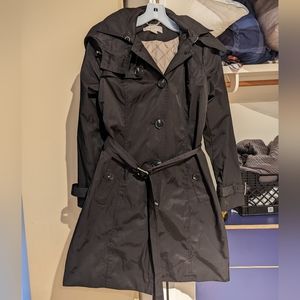 Michael Kors Black Trench Coat Size Small